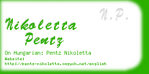 nikoletta pentz business card